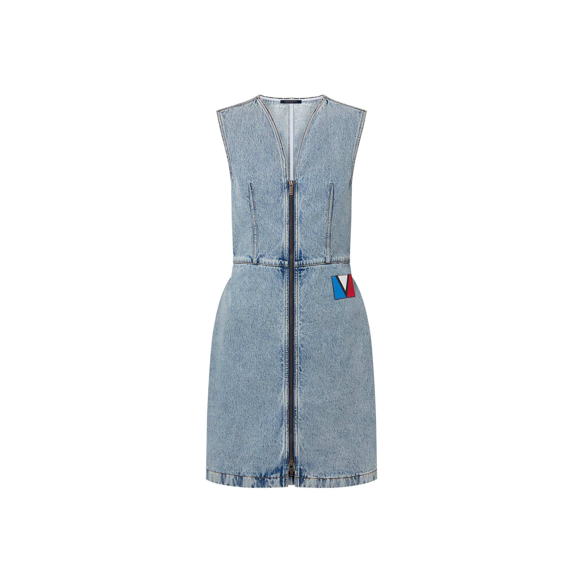 Zip front clearance denim pinafore dress